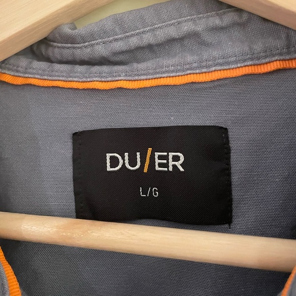 DU/ER Men’s Button Up Shirt - Greyish Blue Size L - Picture 7 of 9